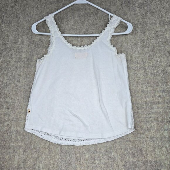 Hollister Womens Lace Tank Top White XS Floral Crochet Overlay Sleeveless - Picture 2 of 8